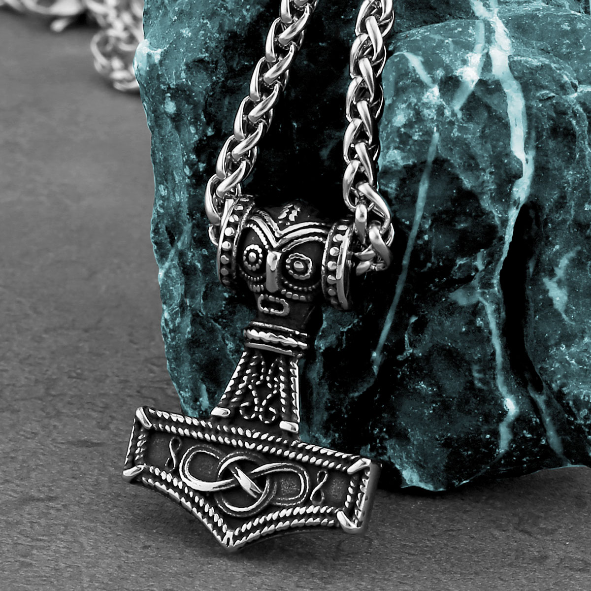 Battle Rope Anchor - Moda viking âncora mjolnir colar de